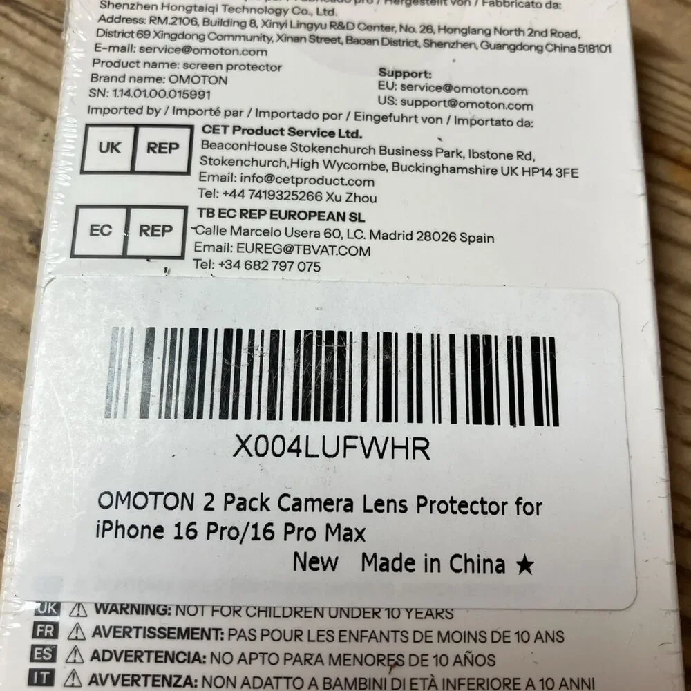 Omoton Camera Lens Protector For iPhone 16 Pro / 16 Pro Max New Sealed 2 Pack